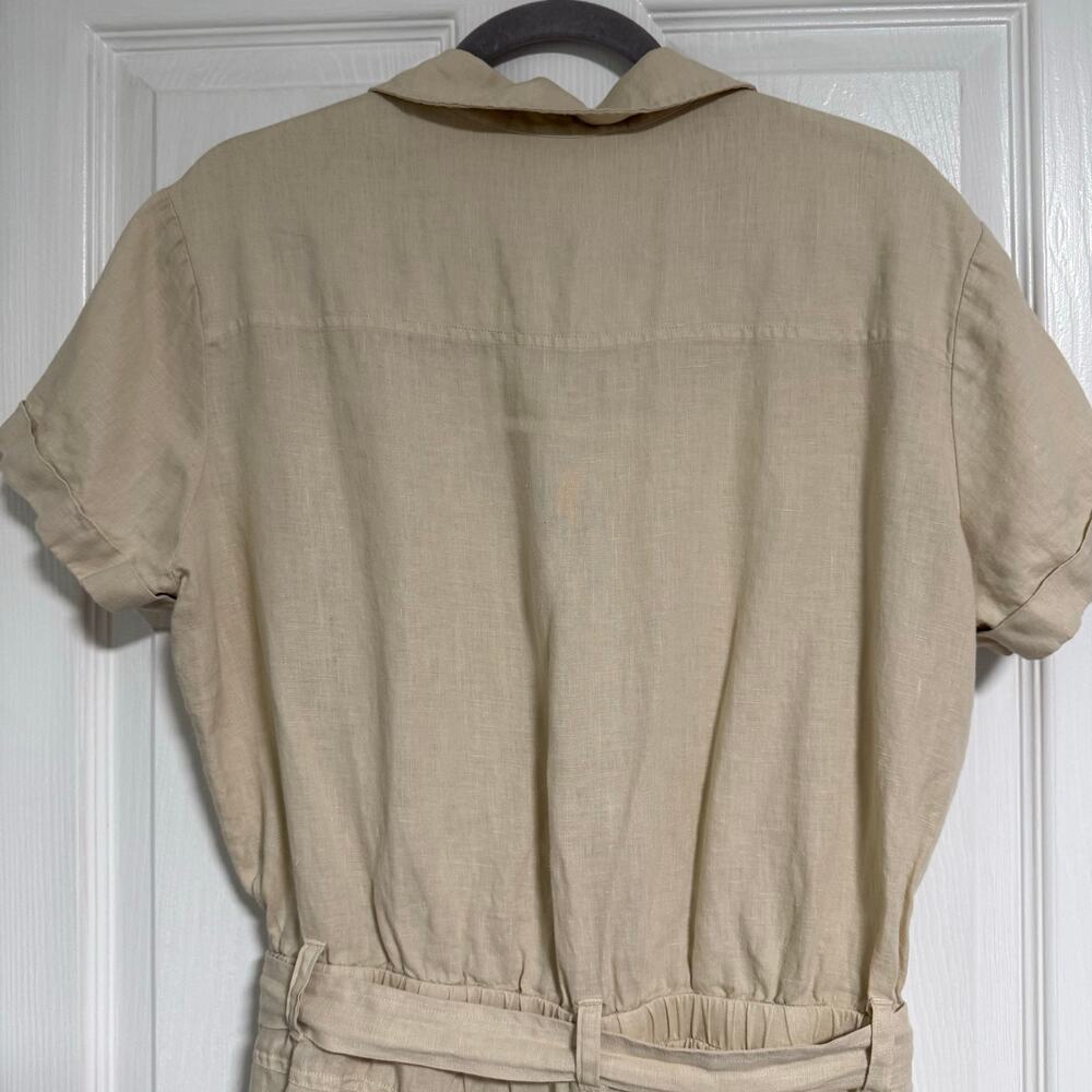 Anthropologie Cloth & Stone Women's Linen Utility Romper Size Large - Picture 11 of 12